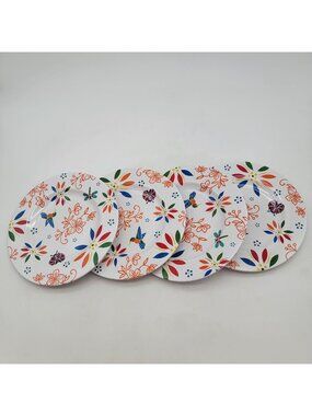 Temp-Tations Garden Melamine Plates Set Of 4 Floral Design